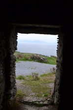From inside one of the cottages looking out to sea