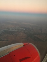 Victoria Falls from above, in center of photo